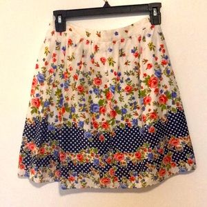 Flower print skirt